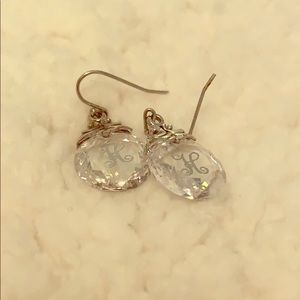 H crystal earrings